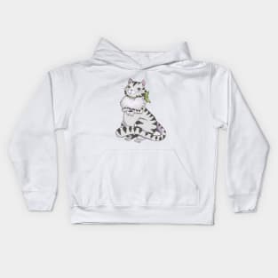 Francesca, The Fussy Fluffy Tabby Cat Kids Hoodie